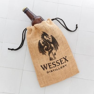 Jute Drawstring Bag with custom Print for wholesale