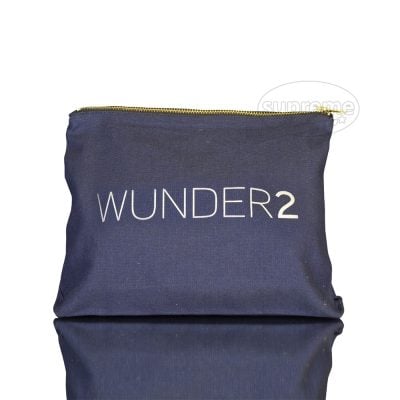 blue plain canvas pouch