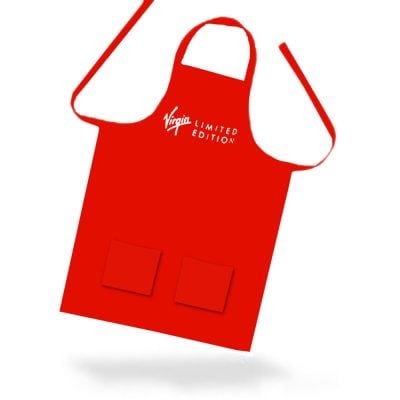 printed aprons uk red color with pockets