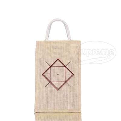 printed wine bottle jute bags