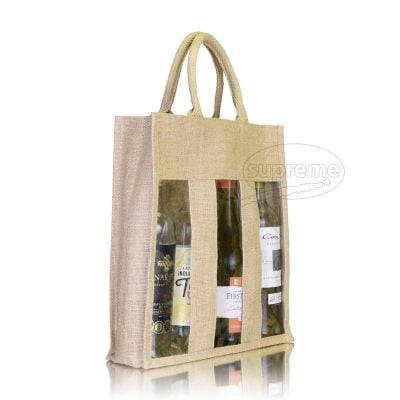 three bottle jute hessian bags